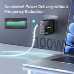 MINIX 100W USB C Charger, 4-Port Fast GaN Charger, Compact Foldable Wall Charger, Compatible with MacBook Pro/Air, iPad Pro, iPhone 17/16/15 Series, Galaxy S25/S24, and More for Home, Travel