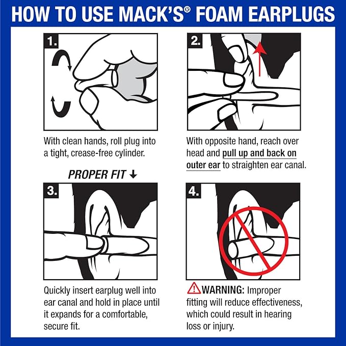 Mack’s Snore Blockers Soft Foam Earplugs, 12 Pair – 32 dB High NRR, 37 dB SNR – Comfortable Ear Plugs for Sleeping, Snoring, Loud Noise and Travel