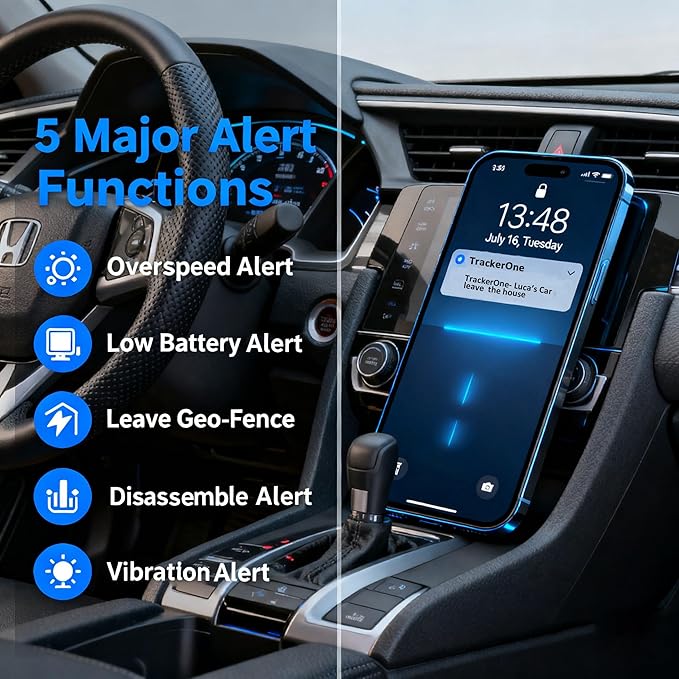 4G GPS Tracker for Vehicles Car Kids, Car Tracker Device Hidden Tracking Devices for Cars Hidden 10S Update Strong Magnetic Long Battery Life (Tracker 1 Year Subscription Incl.)