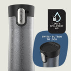 Contigo AUTOSEAL West Loop Vacuum-Insulated Stainless Steel Travel Mug with Easy-Clean Lid 20 oz 2-Pack Crystal Blueberry; Crystal Sake