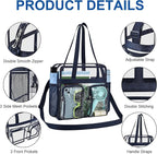XCU Clear Bag for Stadium Events 12x6x12 Large Clear Tote Bag Transparent Lunch Bag Adjustable Straps for Concert Sports Work