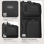 U.S. Traveler Rio Lightweight Softside Rolling Carry-on Suitcase, 2-Wheel Single, Black