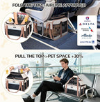Lekereise Top-Expandable Pet Carrier 17x11x9.5 Inch Alaska Hawaiian Airline Approved Soft Sided Underseat to 12lbs Travel Carriers for Small Cats and Dogs with Locking Safety Zippers Anti-Scratch Mesh