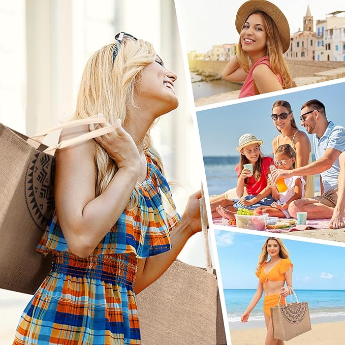 Trifabricy Beach Bag, Large Beach Bag for Women, Woven Straw Beach Tote Bag Waterproof, Weaving Swim Gym Shopping Travel Bag