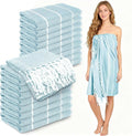 YSYJ 18 Pack Turkish Beach Towel 36 x 71 Inches Beach Towels Soft Lightweight Extra Large Pool Towels Quick Dry Sand Free Turkish Bath Towels Blue
