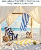 LANE LINEN Beach Towels 4 Pack - 520 GSM 100% Cotton Pool Towel for Adults – (30" x 60") Beach Towels Oversized, Thick & Highly Absorbent - Super Soft, Comfy & Quick Dry Cabana Stripe Large Towel