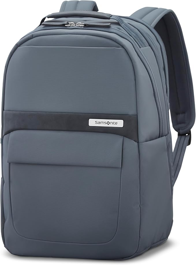 Samsonite Elevation Plus Backpack - Recyclex® RPET Body Fabric With Quick-Access Stash Pocket - Expands 1.5inches - AirTag™ Holder - Laptop Pouch - Slate