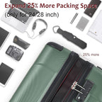 2 Piece Luggage Set, Hardside Suitcase with Spinner Wheels, TSA Lock & Expandable Hard Shell, Carry on and Checked Luggage for Travel, Maletas de Viaje for Men & Women (Green, 20+28Inch)