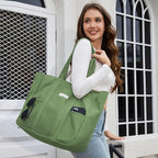 HOMESPON Large Canvas Tote Bag for Women Everything Bag with Pockets and Laptop Sleeve