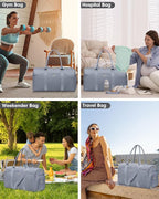 Women Weekender Travel Duffle Bag: Travel Duffel Overnight Bags with Shoe Compartment Large Carry on Tote with Toiletry Bag Weekend Traveling Yoga Gym Hospital Bag for Women with Wet Pocket Grey