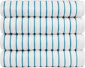 Black & White Brands Brazilian Beach/Pool/Bath Towel - Ultimate Absorbent Luxury XL 36x70 100% Cotton Wave (4 Towels, Turquoise Poly Stripe)