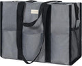 TOPDesign Utility Water Resistant Tote Bag with 13 Pockets, Top Zipper Closure & Thick Bottom Support, for Working Women