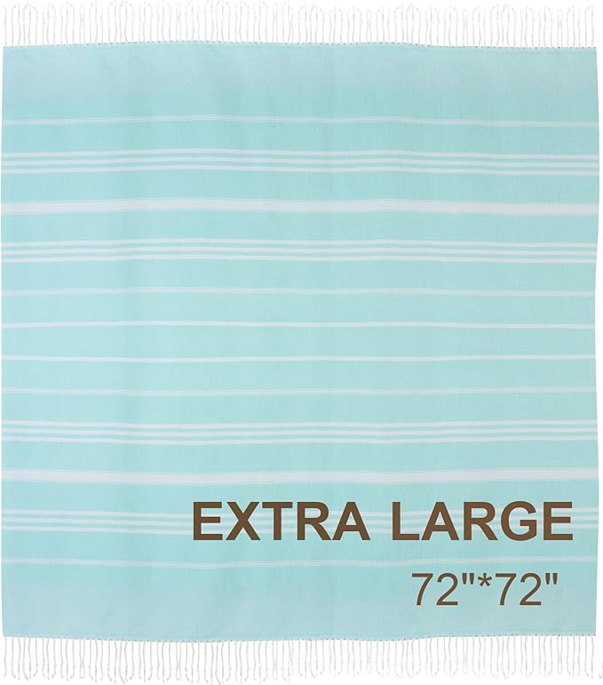 Genovega Turkish Beach Towel Soft Absorbent Oversized Quick Dry Extra Large Sand Free Sarong Coverups Lightweight Fast Drying Sandless Compact Packable Foldable Stuff Adult Bath Bathroom