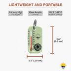 Sun Company LumaGage | Multi-Functional Glow-in-The-Dark Zipper Pull Compass & Thermometer with Wind Chill Chart | Ideal for Camping, Hiking, and Outdoor Navigation