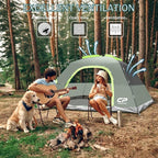 CAMPROS CP Camping Tent 2/4/6 Person, Waterproof Windproof Double Layer Dome Tent, Easy Setup with Large Mesh Windows & Wide Door for Outdoor Camping Backyard
