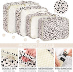 KPX 8 Set Packing Cubes for Travel, Luggage Packing Organizers Accessories Large Toiletries Bag for Clothes Shoes Cosmetics (Leopard)