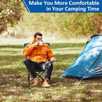 Folding Camping Chair with Cup Holder, 225lbs Capacity, Portable Foldable Chair with Large Anti-Sink Feet, PE Coated Fabric for Outdoor, Beach, Fishing, Backpacking, Blue 2PCS