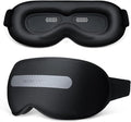 See-Through Sleep Mask with Removable Blackout Strip, Peek-a-Boo Window, 3D No-Pressure Eye Cups, Lash-Friendly, Adjustable Strap (Black)