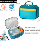 Backpack Set for Girls Boy Kids Backpack with Lunch Box for Elementary Primary Kindergarten School Bag (Blue Yellow, Large)