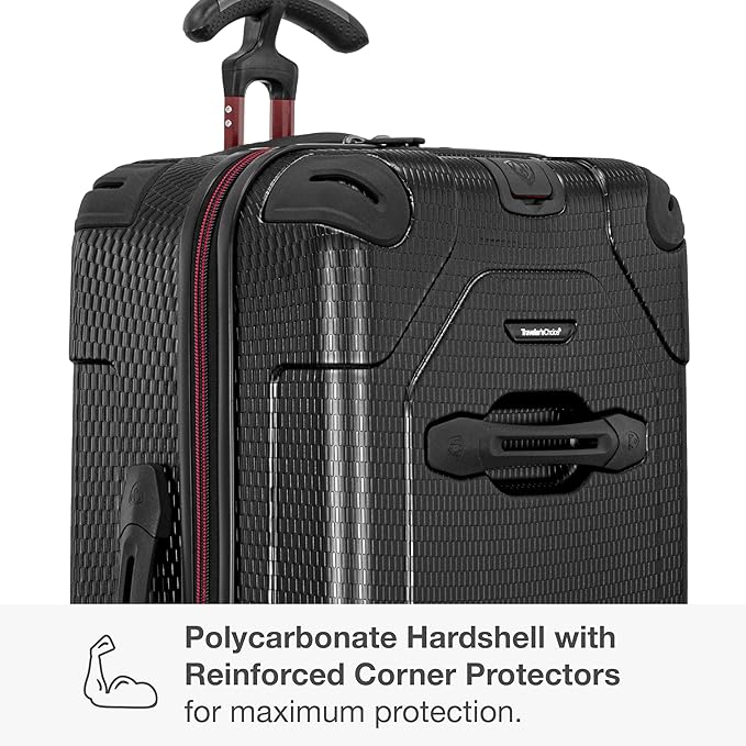 Traveler's Choice Maxporter II Polycarbonate Hardside Trunk with Spinner Wheels, Black, 28-Inch Medium Trunk