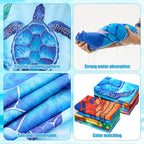 12 Pcs Oversized Microfiber Beach Towels Set 30 x 60 Extra Large Fiber Swim Pool Towel Absorbent Bath Blanket for Travel Vacation Accessories Gift Spa Soft Lightweight(Tropical)