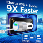 [Apple MFi Certified] iPhone 16 Fast Car Charger, Caiinei 75W PD&QC USB-C Car Power Cigarette Lighter USB-C Car Carplay Charger with 6FT Coiled Type-C Cable for iPhone 16 Pro/16 Pro Max/15/15 Pro/iPad