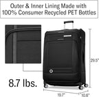 Samsonite UpLIFT Lightweight Large Checked Softside Luggage with Spinner Wheels - Expandable - Airline-Approved, Polyester Soft Suitcase for Ultra Light Travel - Black