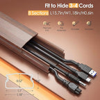 Yecaye TV Cord Hider, 125in Cord Cover, Large Cable Hider, Wire Covers for 4 Cords, Cable Raceway Wire Hider, Wire Hiders for TV on Wall, Cable Cover Cord Concealer, W1.18in H0.6in, Cherry