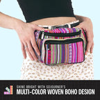 Fanny Pack Belt bag - Crossbody Waist Bag for Men or Women - Hands-Free, Waterproof Large Bumbag for Hiking, Running, and Travel (Rose Vert)