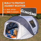 EchoSmile Pop Up Camping Tent, 2/4/6 Person Easy Setup Tent, Water Resistant Dome, Portable with Carry Bag