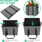 WISELIFE Reusable Grocery Bags [2 Pack],Large Grocery Tote Bag Water Resistant Shopping Bags Foldable Grocery Bag for Clothes,Shoes and Picnic,Black