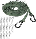 Vigorport Portable Travel Clothesline, Windproof Clothes Line with Hang Hole, Indoor and Outdoor Laundry Line with Clothespins for Hotel, Camping, RV, Cruise Ship (Green, 18.8Ft)