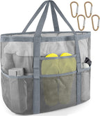 SRISE Mesh Beach Bag - Large Beach Tote Bag for Family Beach Bag for Toys & Vacation Essentials