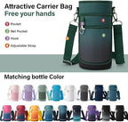 DYSANKY Insulated Water Bottle | Thickened Stainless Steel Vacuum Metal | Portable Sports Water Jug for Gym and Hiking with Straw, Carrier Bag, Handle Strap | BPA-Free 32 oz
