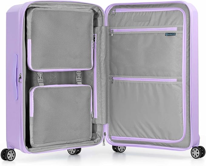 Traveler's Choice Pagosa Hardshell Expandable Luggage with Spinner Wheels, Lavender, 3-Piece Set (22/26/30)