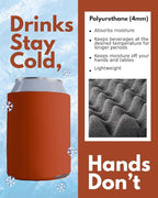 PartyPrints 100 Pack Texas Orange Blank Can Cooler Sleeves, Customizable Bulk Insulated Foam for Beer, Collapsible Plain Drink Holder, Cold Soda Insulator, 12oz Regular, 16oz Tall Cans