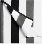 Bornbay Cotton Oversized Beach Towel - Extra Large 40"X70" Plush Thick Mens Beach Towels, XL Fluffy Stripe Pool Towels Charcoal Gray Swimming Towel for Adults Mens Women