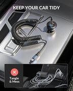 3-Port 70W Fast Car Charger for iPhone 14 13 12 11 Pro Max SE XR XS X 8 7 6 Plus, iPad, 2 Pack USB C Car Charger Adapter Cigarette Lighter with Coiled USB iPhone Carplay Cable &Lightning Charging Cord