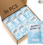 Leelosp 36 Pcs Individual Travel Laundry Detergent Bulk Travel Size Laundry Detergent Packets Portable Single Use Liquid Soap for Traveler Hostel Essentials Cleaning