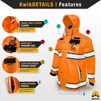 KwikSafety - Charlotte, NC - TORRENT Rain Jacket & Trench Coat ANSI OSHA Class 3 High Visibility Jacket Hi Vis Rain Gear