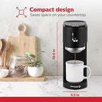 Holstein Housewares 2-in-1 Single Serve Coffee Maker, Dual Brew, Compatible with K-Cup Pods & Ground Coffee, Reusable Filter Included, Compact Drip Coffee Machine, 14oz Tank, Fits Most Cups - Black