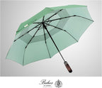 Balios Travel Folding Umbrella with Real Wood Handle Auto Open Close Vented Windproof Canopy - Designed in UK