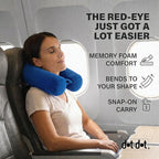 Dot&Dot Twist Memory Foam Travel Pillow for Airplanes - Travel Neck Pillow for Sleeping - Airplane Pillow for Neck Support - Adjustable, Bendable Neck Roll Pillow (Sapphire, One Size)