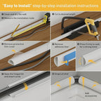 D-Line Half Round Cord Hider, Patented Cable Cover, Hide TV Wall Mount Wires, Raceway for Cords, Decorative Wire Covers, Paintable, Adhesive Cable Concealer, 10x 0.78in W x 0.39in H x 15.7in L, White