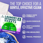 Sudstainables Laundry Detergent Sheets 60 Loads – Dissolvable Laundry Sheet for Washing Machines, Compact Alternative to Liquid & Powder Detergent, Travel-Friendly Soap | Lavender