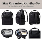 Baggallini Soho Backpack - Travel Laptop Backpack for Women - Lightweight Water-Resistant Luggage Bag, Black