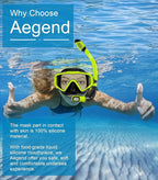 Aegend Snorkeling Gear for Adults Youth Kids, Snorkel Mask with Top Dry Valve - Panoramic View Anti-Leak and Anti-Fog with Mesh Bag for Snorkeling, Scuba Diving, Freediving & Swimming