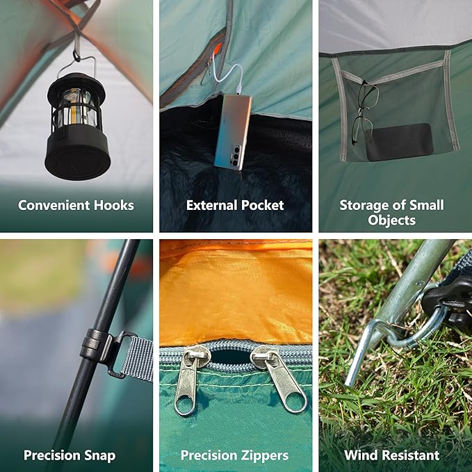 ASFANES Sundome Camping Tent with Rainfly, 2/4/6/10 Person Tent Sets Up in 10 Mins, Weatherproof Shelter for Camping, Festivals, Backyard, Sleepovers, & More