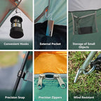 ASFANES Sundome Camping Tent with Rainfly, 2/4/6/10 Person Tent Sets Up in 10 Mins, Weatherproof Shelter for Camping, Festivals, Backyard, Sleepovers, & More