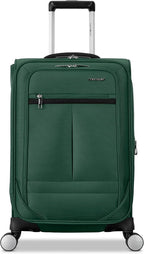 Samsonite Carry-On Soft-Sided Expandable 21-Inch Element Suitcase: Airline Approved for Most Major Airlines, Durable, 360° Spinner Wheels, Adjustable Handle, 2 Front & Side Pocket- Bistro Green
